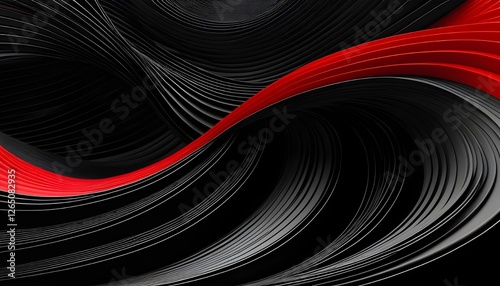 Bold Red Curved Line with White Background, Clear Background,