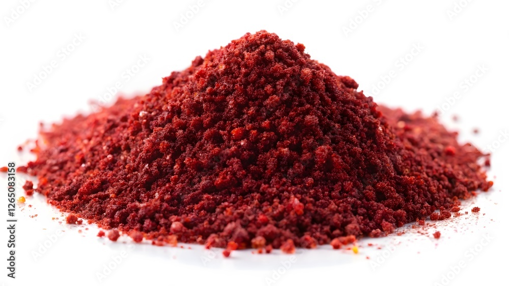 Pile of Red Spice, Dried Red Pepper Flakes, Ground Sumac, Culinary Spice Pile of Red Spice, Dried Red Pepper Flakes, Ground Sumac, Culinary Spice