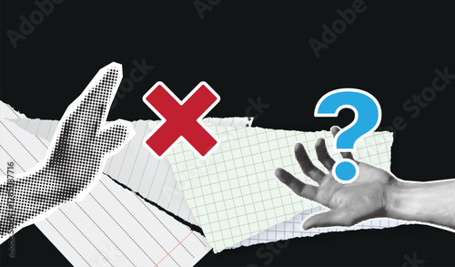 Business rejection. businessman hand reject or deny employee request.