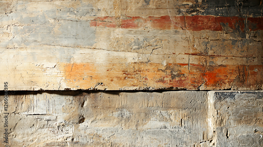 A wall with a wooden texture and a red stripe. generated using AI A wall with a wooden texture and a red stripe. generated using AI