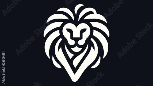 Minimalist logo inspired by a lion's head and the letter v