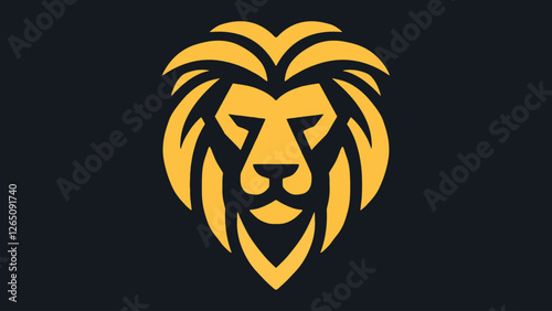 Minimalist logo inspired by a lion's head and the letter v