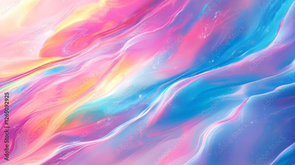 Fototapeta premium Abstract Pastel Swirls of Pink Blue and Yellow Hues