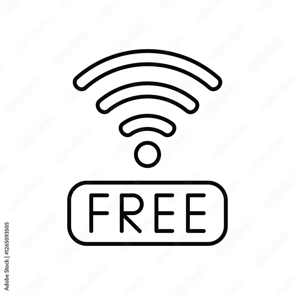 Free Wifi vector icon stock illustration Free Wifi vector icon stock illustration