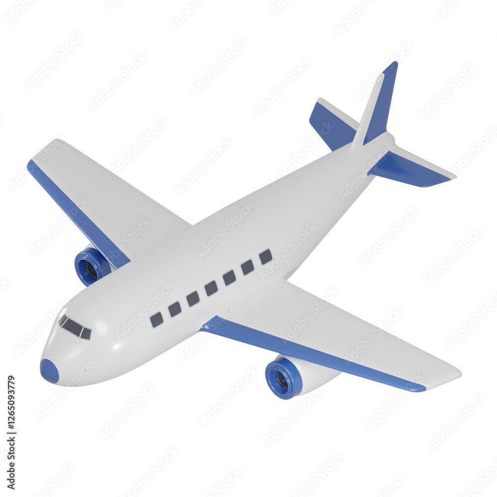Isometric 3D Rendering of Airplane Illustration Isometric 3D Rendering of Airplane Illustration