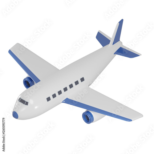 Isometric 3D Rendering of Airplane Illustration