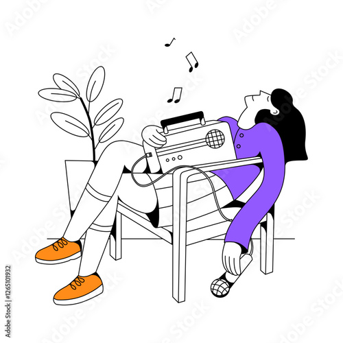 woman sleeping and listening to music