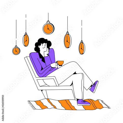 woman waits for time to pass