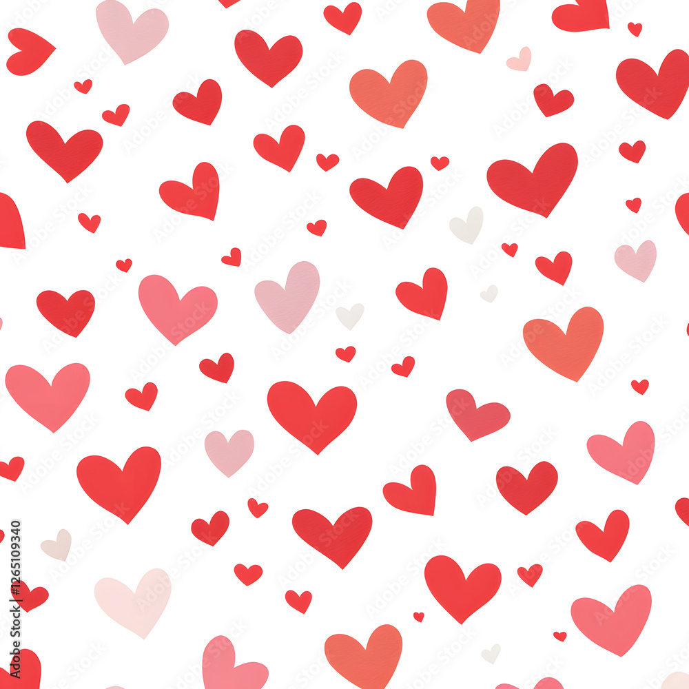 Colorful hearts in seamless pattern on white background, perfect for romantic themes and celebrations. This design evokes feelings of love and joy Colorful hearts in seamless pattern on white background, perfect for romantic themes and celebrations. This design evokes feelings of love and joy