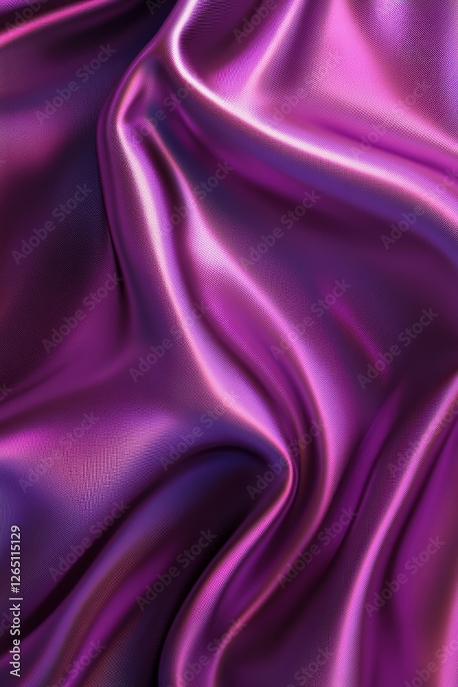 Obraz premium Abstract purple silk fabric with soft waves and folds, luxurious texture.