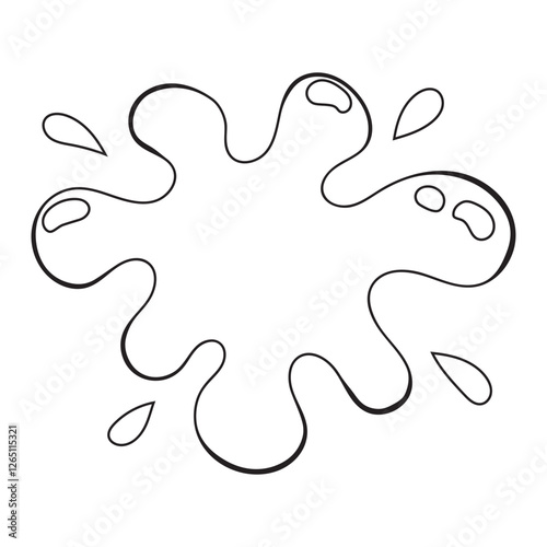 Water Drops Splash Stain flat black vector icon