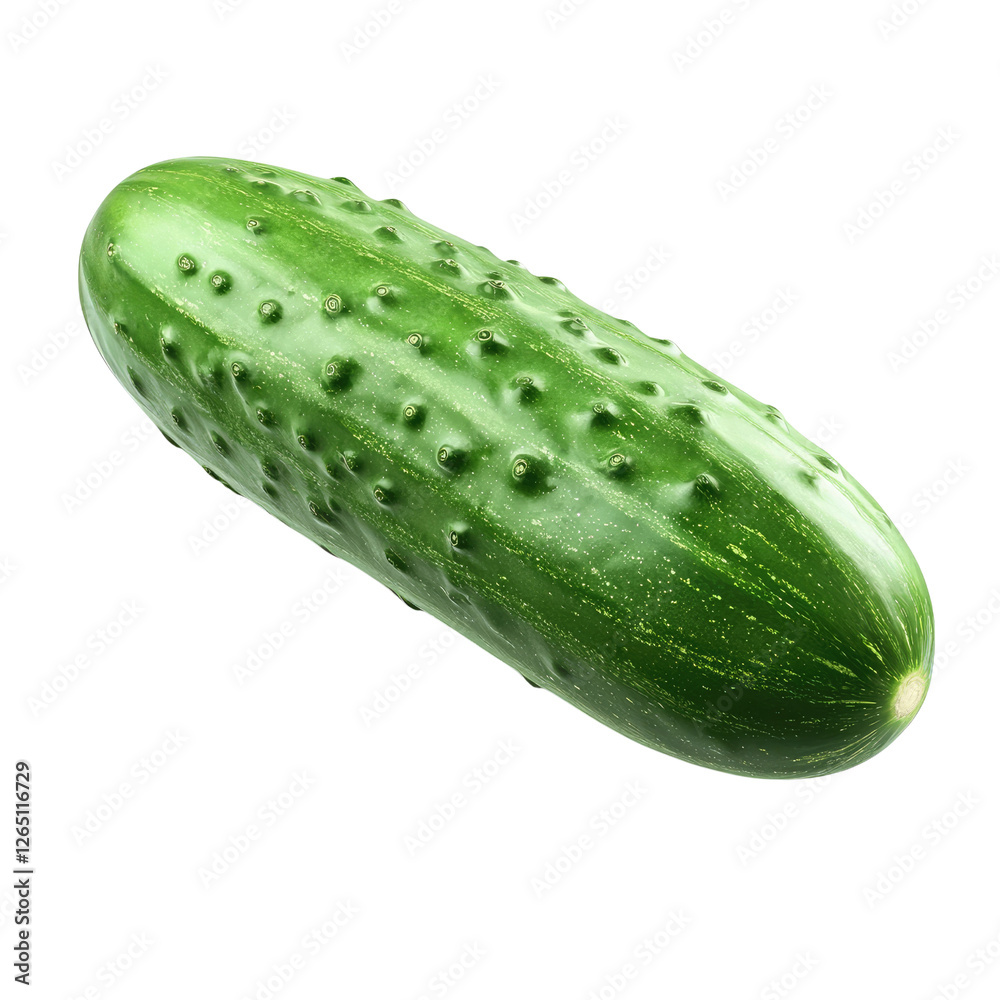 Fresh and Vibrant Green Cucumber Isolated on a White Background for Culinary and Nutritional Purposes Fresh and Vibrant Green Cucumber Isolated on a White Background for Culinary and Nutritional Purposes