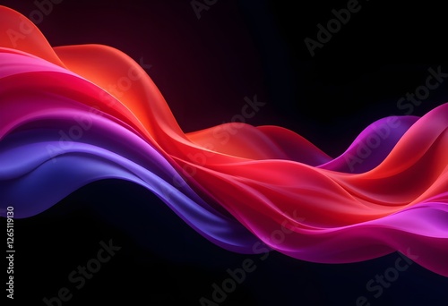 Vibrant Abstract Waves of Color on a Dark Background
