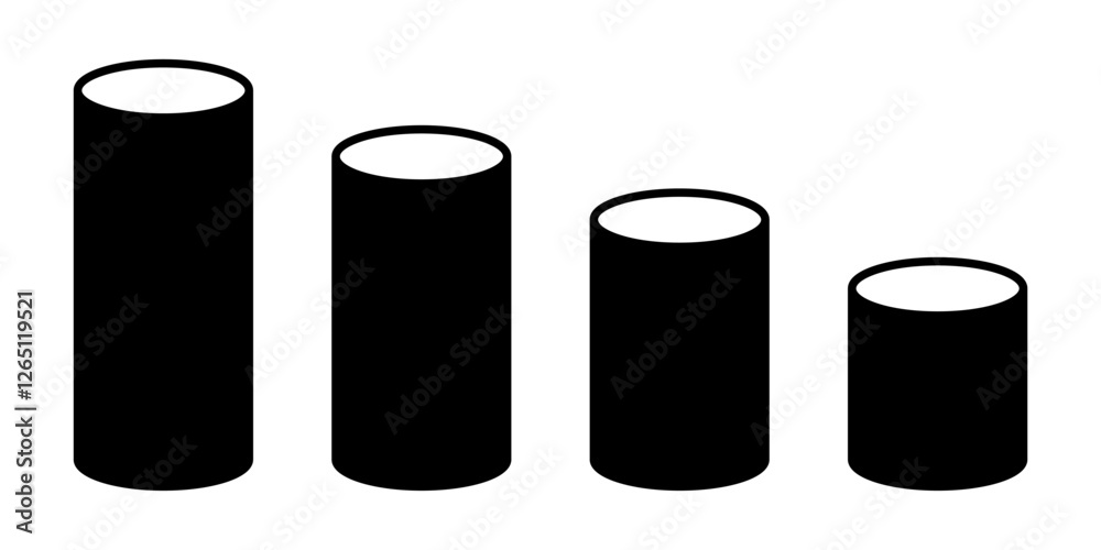 Cylinder icon. Element of geometric figure. Cylinder icon. Element of geometric figure.
