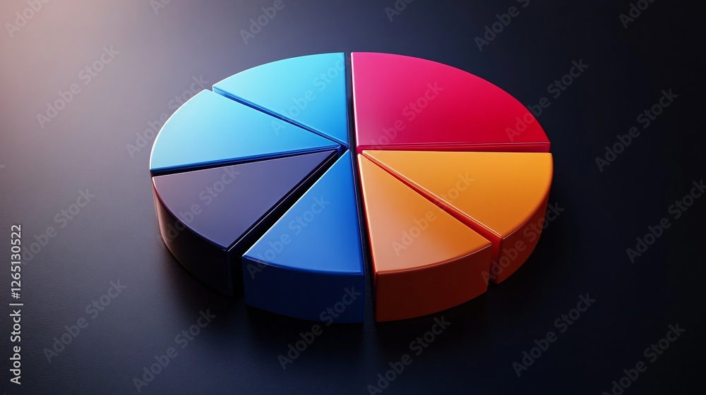 Fototapeta premium Six-Section Pie Chart Infographic Template: High-Level Data Visualization