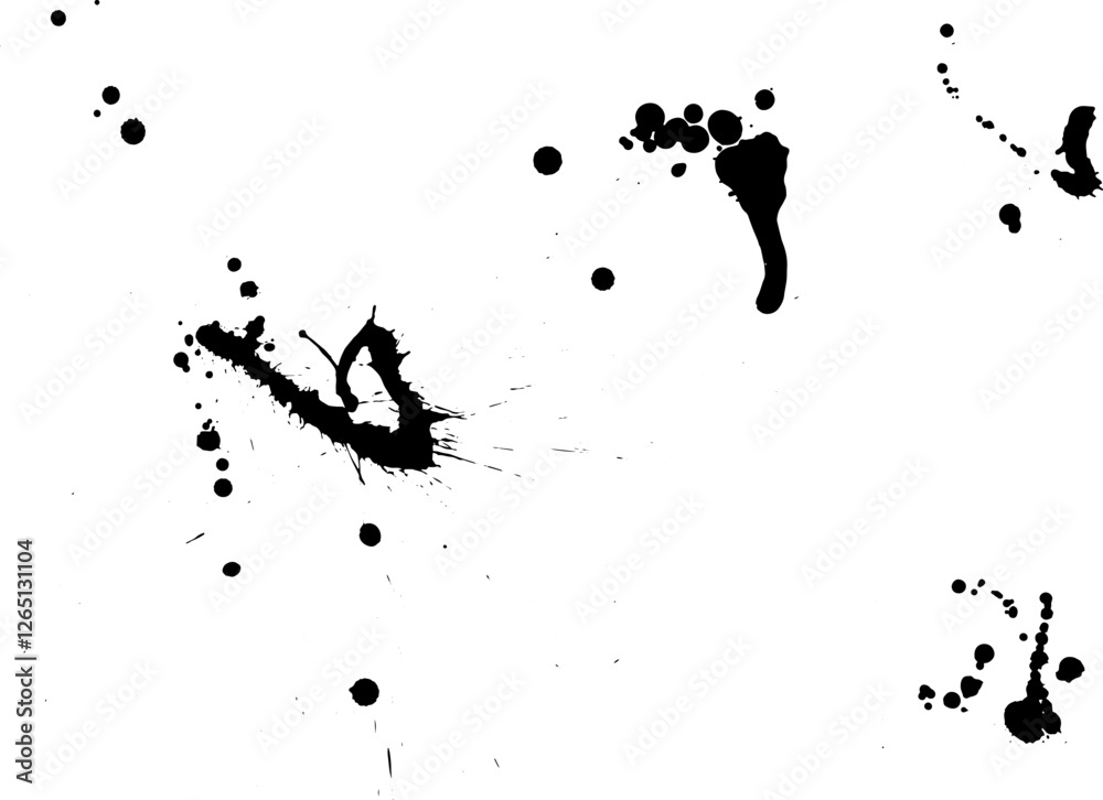 Fototapeta premium 血のり 墨素材 スプラッシュ こぼすビシャ イラスト セット