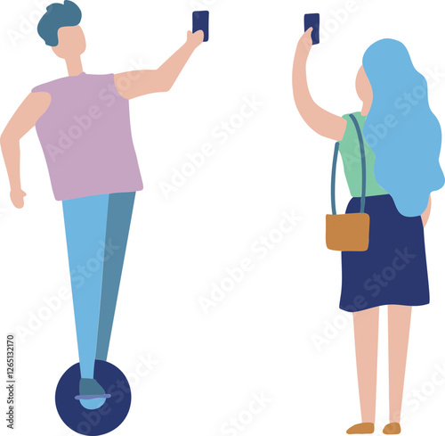남녀, 사람, 일상생활, 휴대폰, 킥보드, 보드, 女, 국민