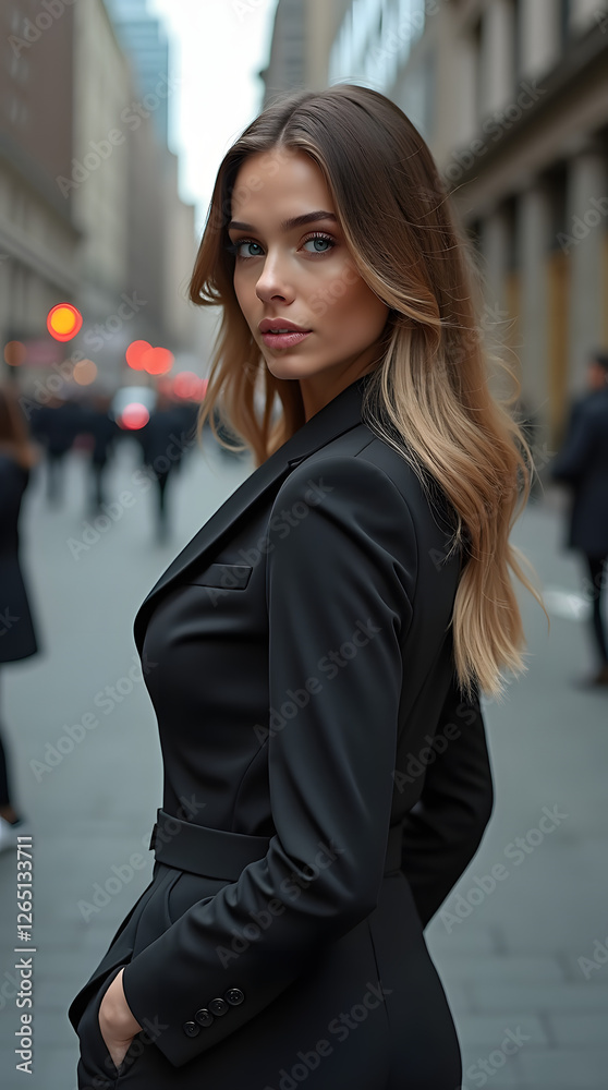 Confident Businesswoman in Modern Cityscape Confident Businesswoman in Modern Cityscape
