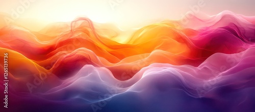 Abstract colorful flowing fabric waves.