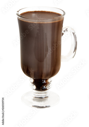 glass of swiss hot chocolate isolated on transparent background photo