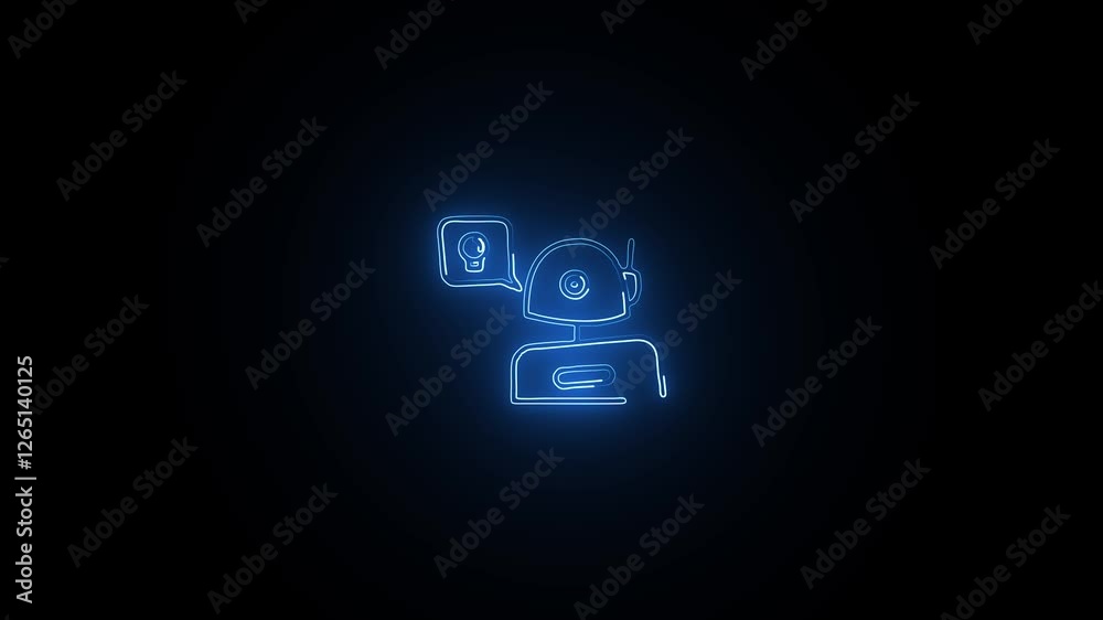 Glowing neon Think icon isolated on black background. HD Video motion graphic animation Glowing neon Think icon isolated on black background. HD Video motion graphic animation