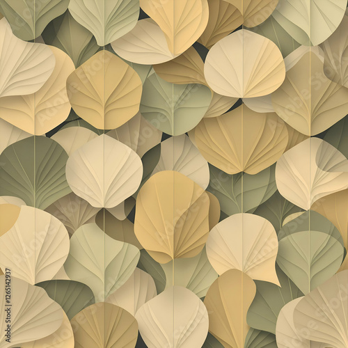 Abstract folded leaf shapes vector background