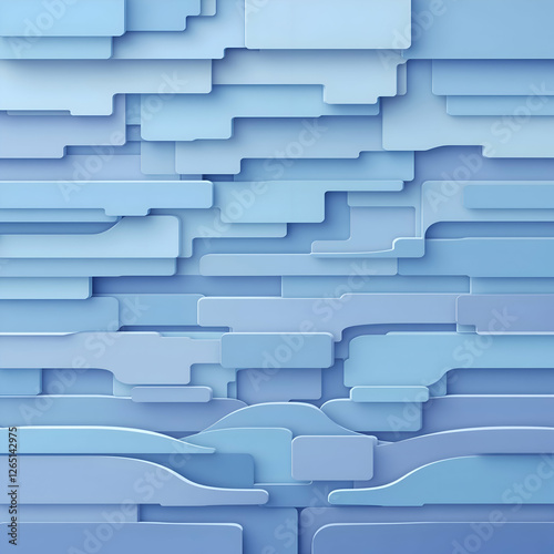 Abstract curved block layers vector background 