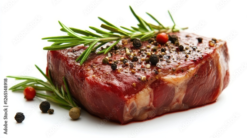 Raw ribeye steak on a white isolated background. Raw ribeye steak on a white isolated background.