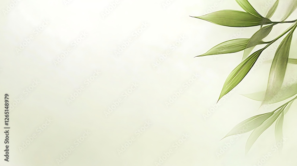 Delicate Green Leaves on a Soft Background Delicate Green Leaves on a Soft Background
