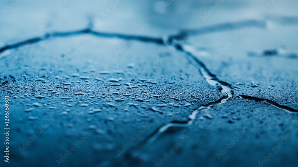 Obraz premium A blue surface with water droplets on it