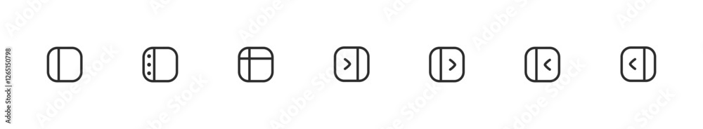 sidebar icon. Website list item pack. menu icons. editable stroke outline icon sidebar icon. Website list item pack. menu icons. editable stroke outline icon