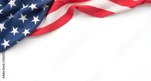 American Flag Border on White