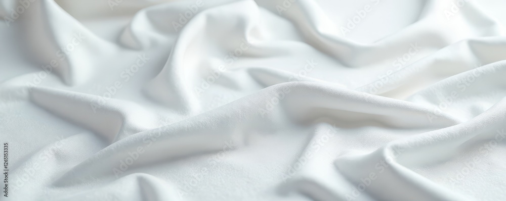 Crisp white linen with soft gray undertones, panoramic view , stock, linen Crisp white linen with soft gray undertones, panoramic view , stock, linen