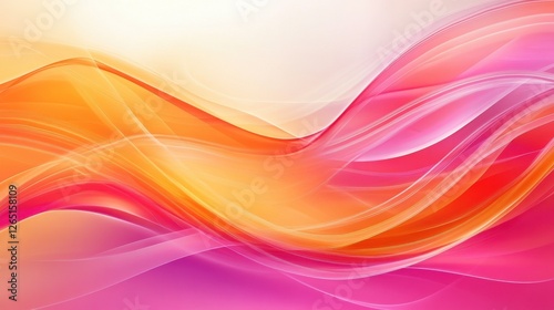 Wallpaper Mural A vibrant abstract background with fluid, wavy lines in orange and pink hues. Ideal for dynamic and energetic designs. Torontodigital.ca