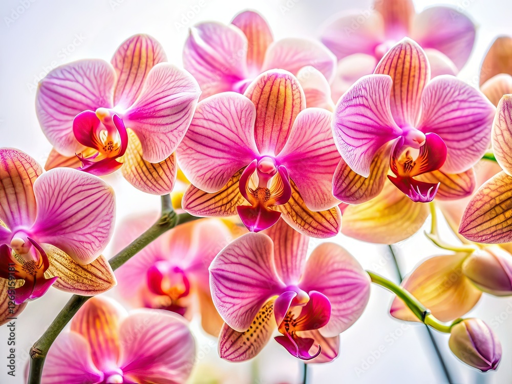 Orchid Flowers on White Background - Candid Photography AI Art Orchid Flowers on White Background - Candid Photography AI Art