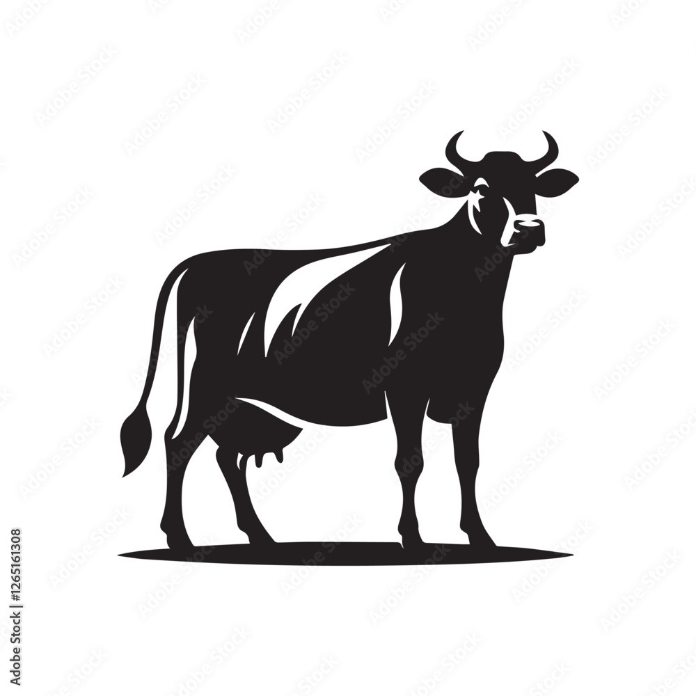 Cow silhoutee vector illustration on white Cow silhoutee vector illustration on white