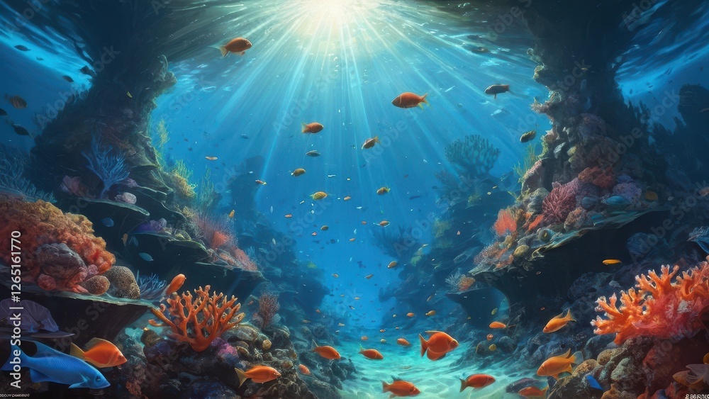 Fototapeta premium a vibrant underwater world teeming with life