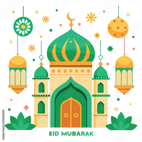 Ramadan & Eid Mubarak vector illustration 