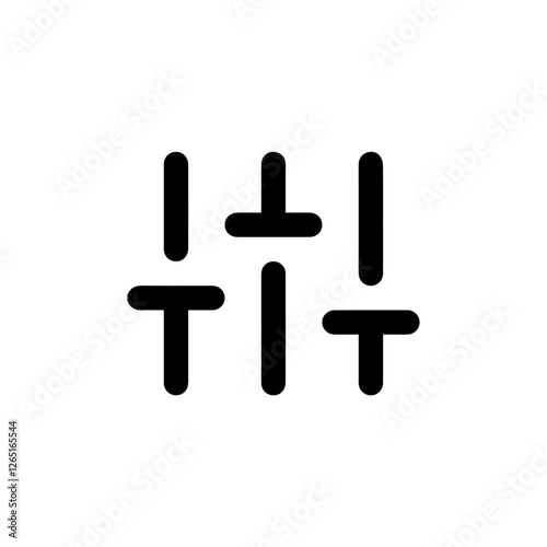 Minimalist Control Settings Icon in Black Vector