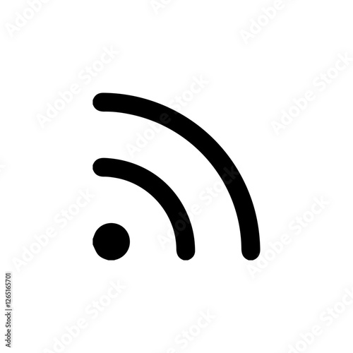 Minimalist Wi-Fi Signal Icon in Black Vector