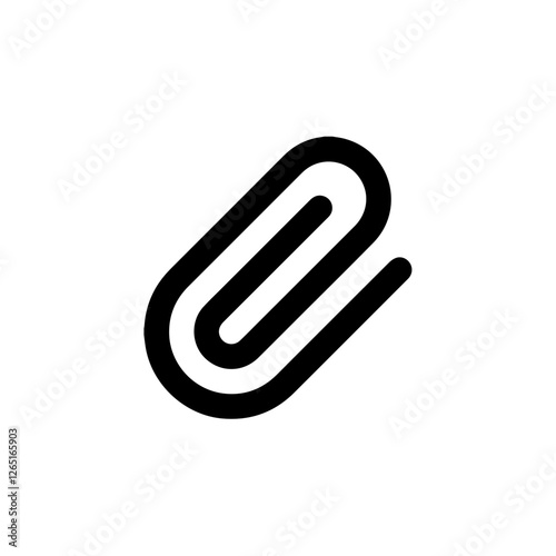 Minimalist Black Paperclip Icon Design Vector