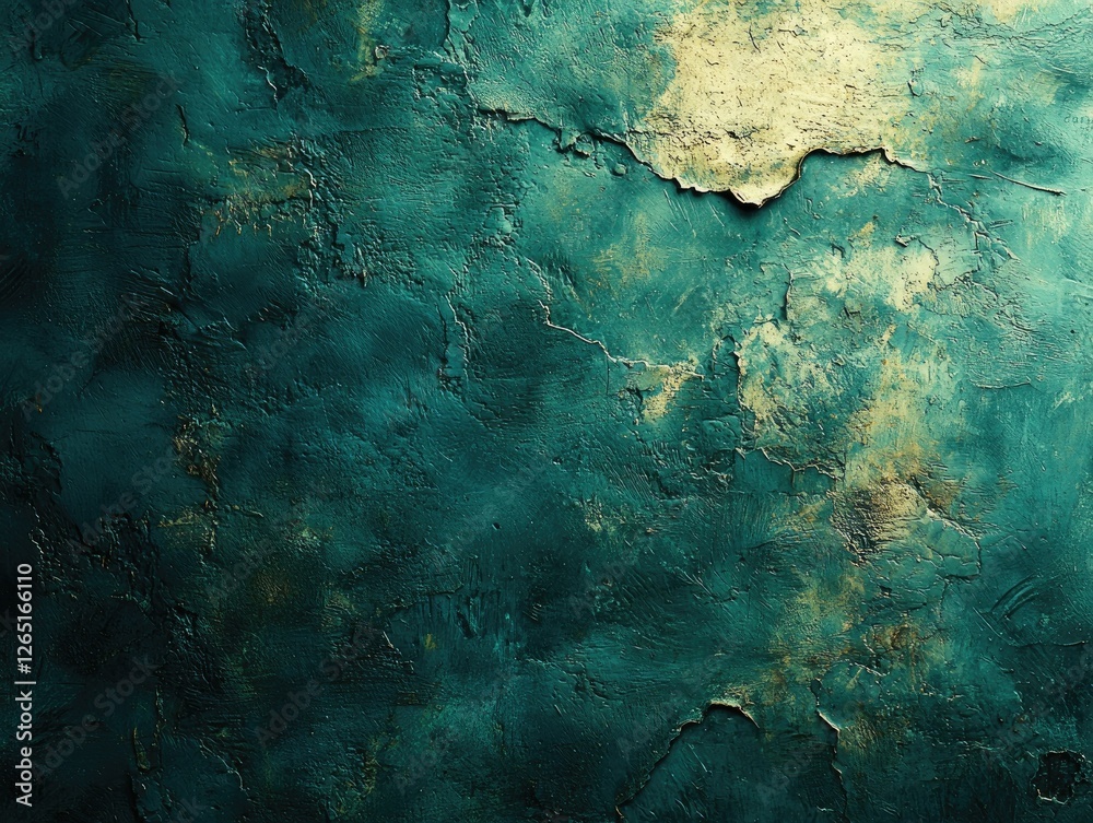 Naklejka premium Textured teal wall background, decorative plaster, backdrop for design