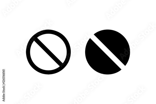 Prohibition and Block Symbol Icon Set Vector