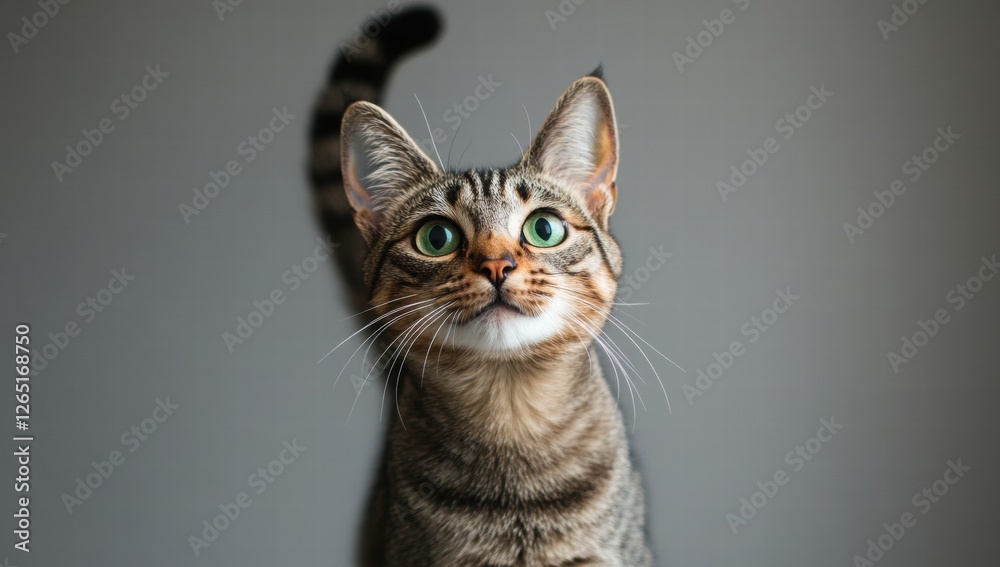 A cat with green eyes is staring at the camera A cat with green eyes is staring at the camera