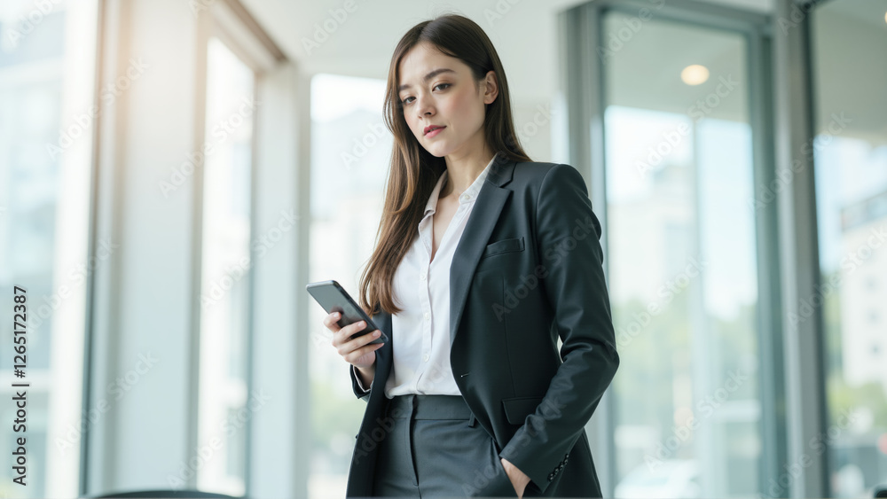Fototapeta premium business woman holding her phone .