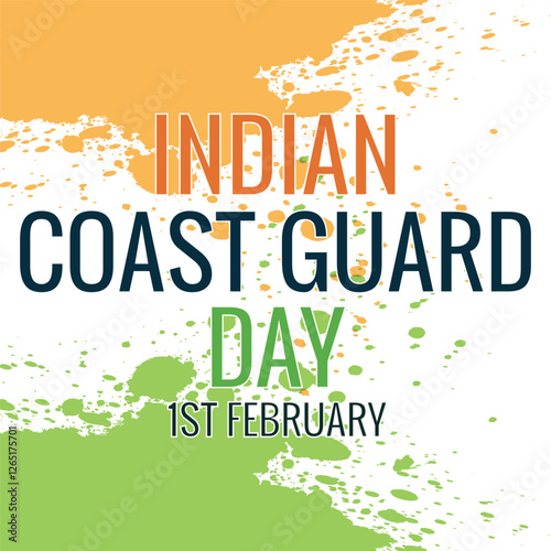 Indian Coast Guard Day 1st February, Tricolor background, Social Media Design Square Post Vector Template