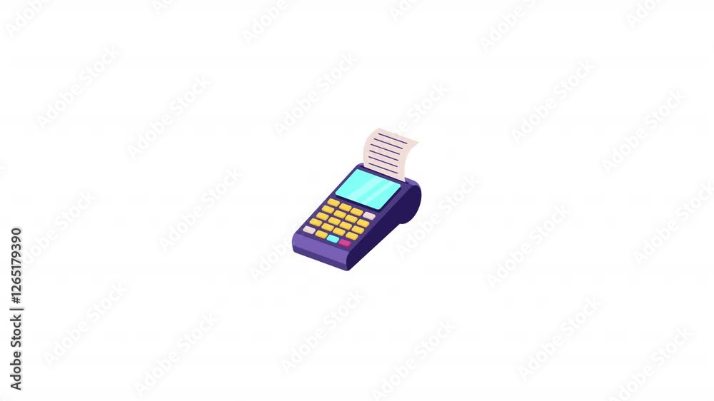Billing Machine isometric icon alpha video