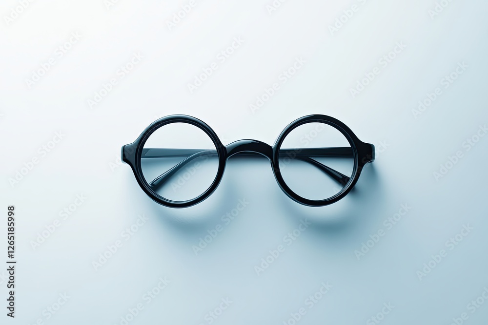 Old glasses placed on broken legs with a white backdrop, using selective focus Old glasses placed on broken legs with a white backdrop, using selective focus