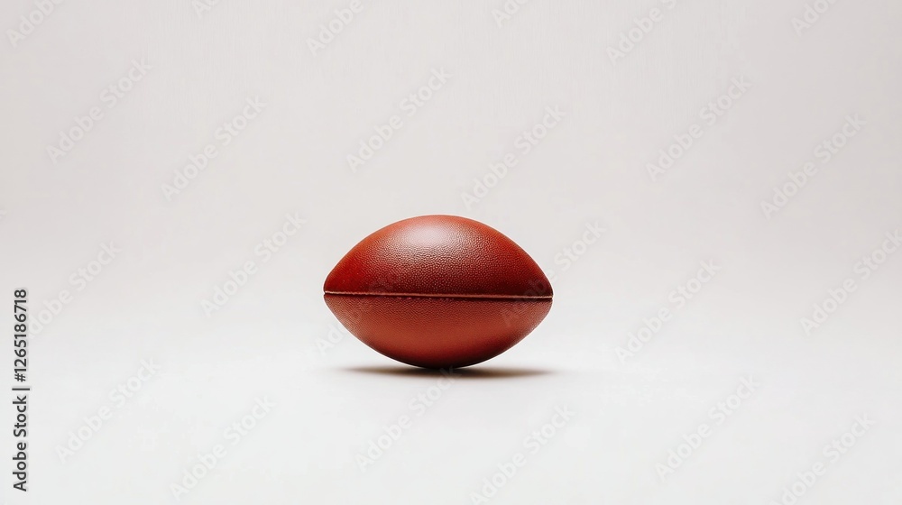 Brown leather football on white background, studio shot, sports