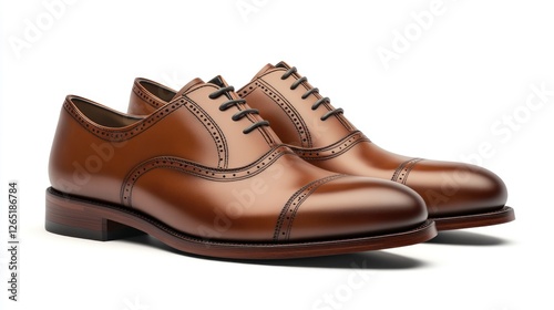 Wallpaper Mural Brown leather oxford shoes, formal footwear, studio shot, white background, e-commerce product image Torontodigital.ca